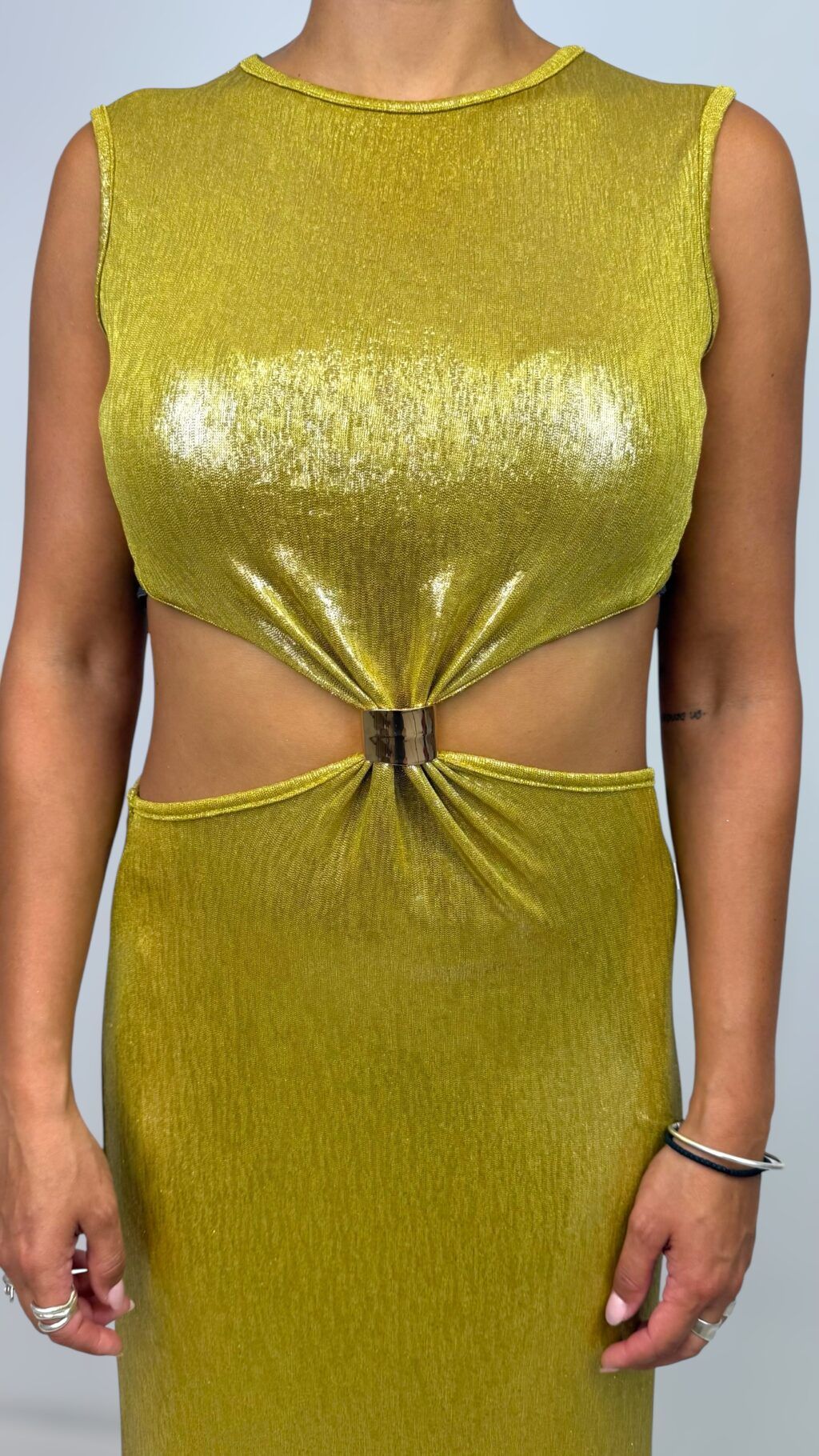 LIME ΜΑΧΙ ΜΕΤΑΛΙΖΕ CUTOUT ΦΟΡΕΜΑ - Image 5